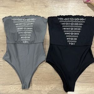 Black and Grey Aerie One Piece Swimsuits